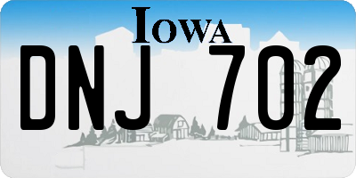 IA license plate DNJ702