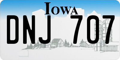 IA license plate DNJ707