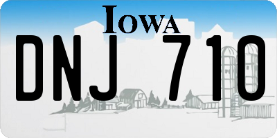 IA license plate DNJ710