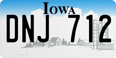 IA license plate DNJ712