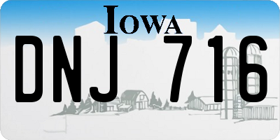 IA license plate DNJ716