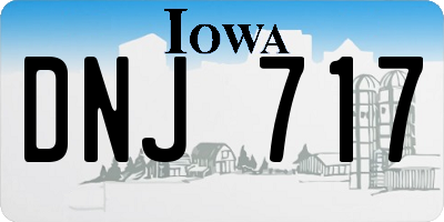 IA license plate DNJ717