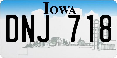 IA license plate DNJ718