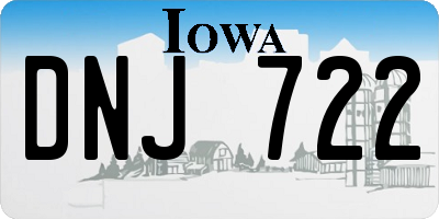 IA license plate DNJ722