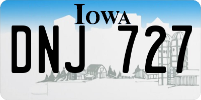 IA license plate DNJ727