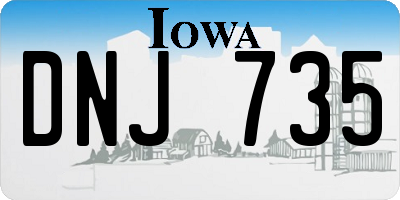 IA license plate DNJ735