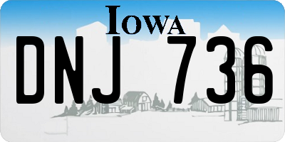 IA license plate DNJ736