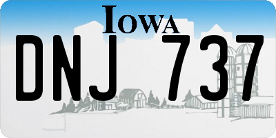 IA license plate DNJ737