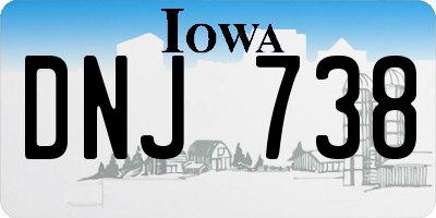 IA license plate DNJ738