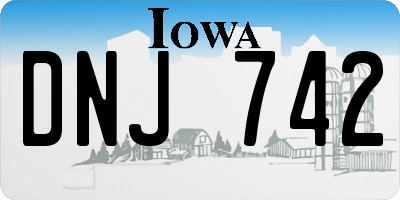 IA license plate DNJ742
