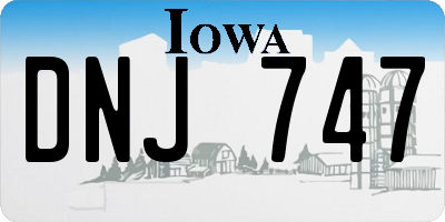 IA license plate DNJ747