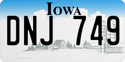 IA license plate DNJ749