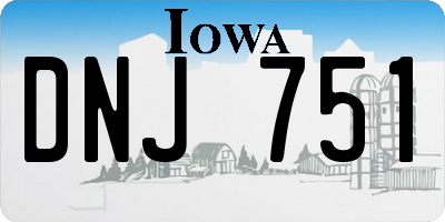 IA license plate DNJ751