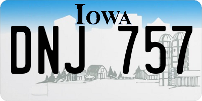 IA license plate DNJ757