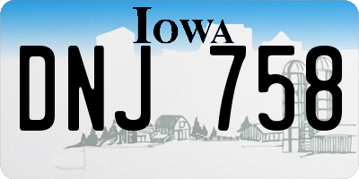 IA license plate DNJ758