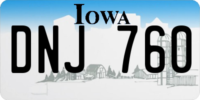 IA license plate DNJ760