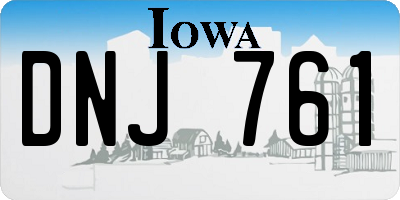 IA license plate DNJ761