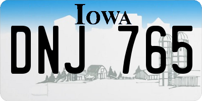 IA license plate DNJ765