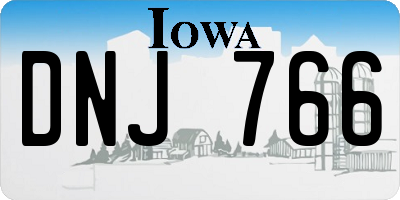 IA license plate DNJ766