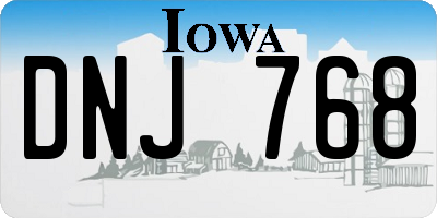 IA license plate DNJ768