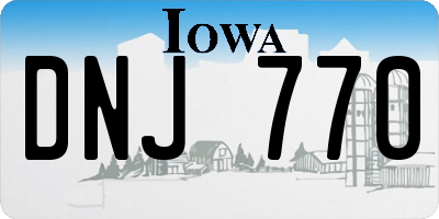 IA license plate DNJ770