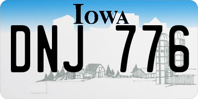IA license plate DNJ776