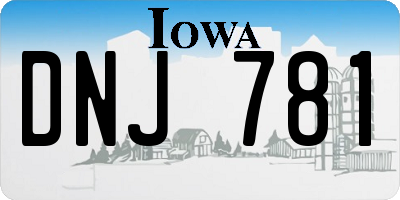 IA license plate DNJ781