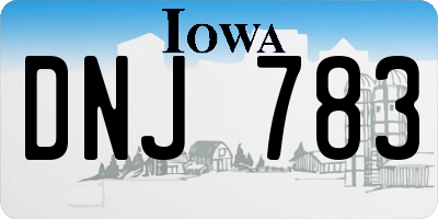 IA license plate DNJ783