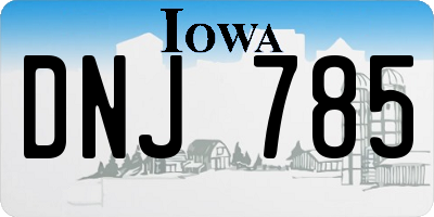 IA license plate DNJ785