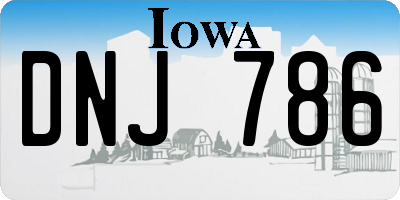 IA license plate DNJ786