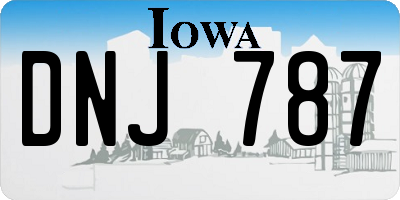 IA license plate DNJ787