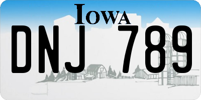 IA license plate DNJ789