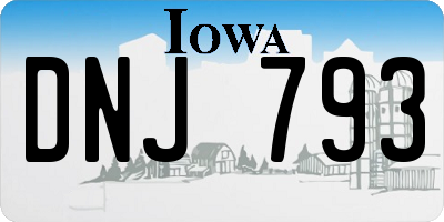 IA license plate DNJ793