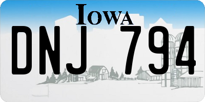 IA license plate DNJ794