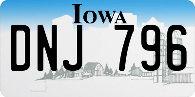 IA license plate DNJ796