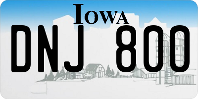 IA license plate DNJ800