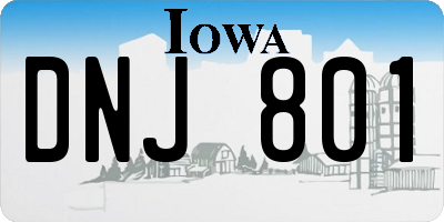 IA license plate DNJ801