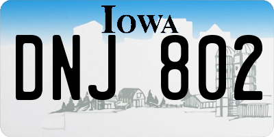 IA license plate DNJ802