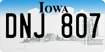 IA license plate DNJ807