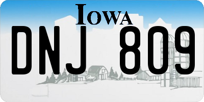 IA license plate DNJ809