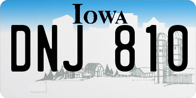 IA license plate DNJ810
