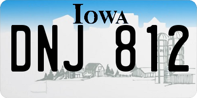 IA license plate DNJ812