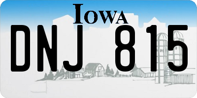 IA license plate DNJ815