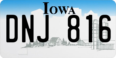 IA license plate DNJ816