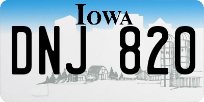 IA license plate DNJ820