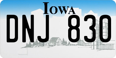 IA license plate DNJ830