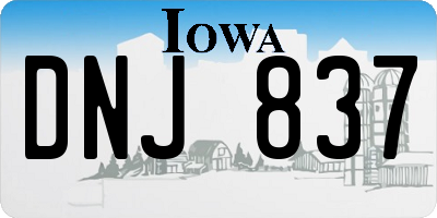 IA license plate DNJ837