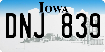 IA license plate DNJ839