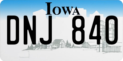 IA license plate DNJ840
