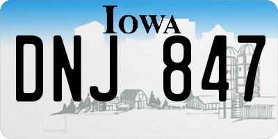IA license plate DNJ847